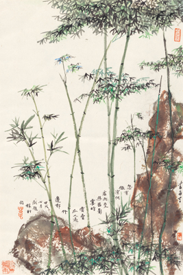 图片[1]-Bamboo and Stone Painting of Huangmiaozi-China Archive